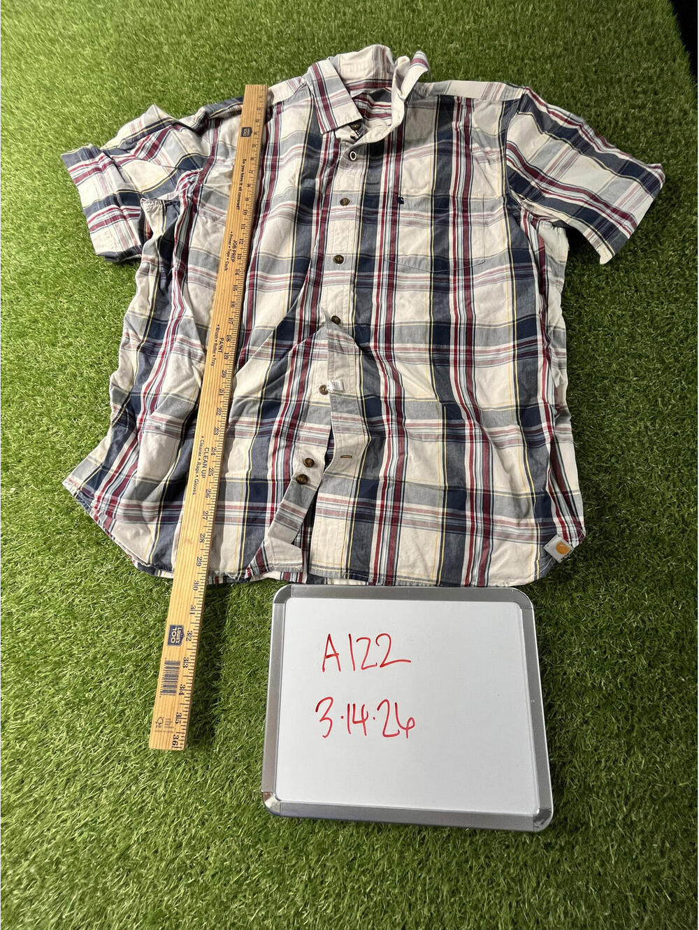 Carhartt Men's XL‎ Plaid Short Sleeve Button-Up Shirt